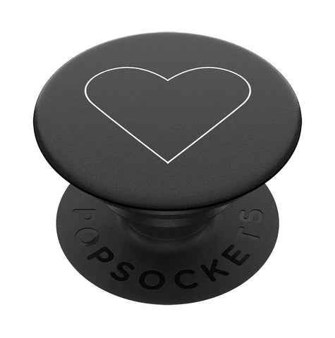 PopSockets Phone Grip with Expanding Kickstand, White Heart Black