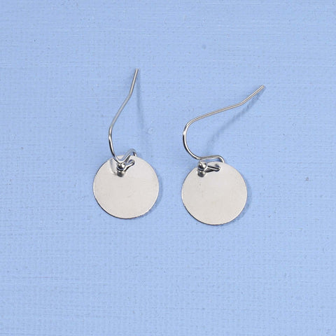 Yheakne Boho Disc Coin Drop Earrings Tiny Circle Dangle Earrings Silver Smooth Coin Hook Earrings Minimalist Geometric Earrings for Women and Girls