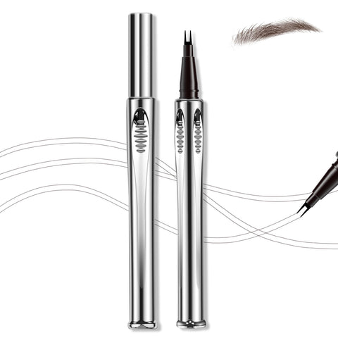 HOSAILY Microblading Eyebrow Pen with Two Micro-Fork Tipped,Waterproof Long Lasting Smudge Proof Magical Upgraded Brown Liquid Brow Pencil for Women Creates Natural Hair-Like Effect Eyebrow Makeup