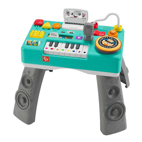 Fisher-Price Baby & Toddler Activity Table, Laugh & Learn Mix & Learn DJ Table, Musical Learning Toy with Lights & Sounds, UK ENGLISH Version, HRB66