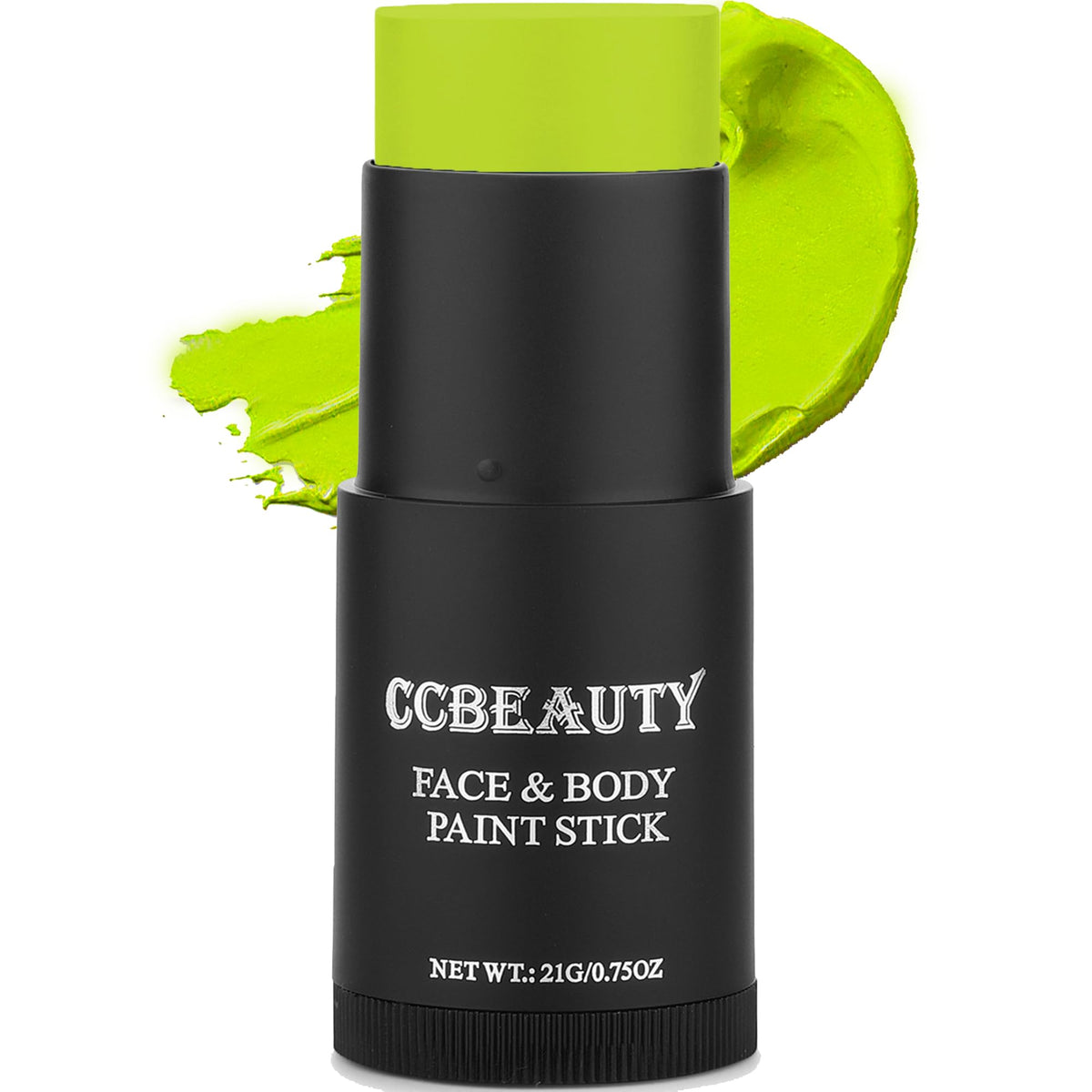 CCBeauty Green Face Body Paint Stick, Ogre Green Eye Black Sticks for Sports, St. Patrick's Day Foundation, Hypoallergenic Witch Camo Hulk Hunting FacePaint Makeup Halloween Cosplay Costume Party