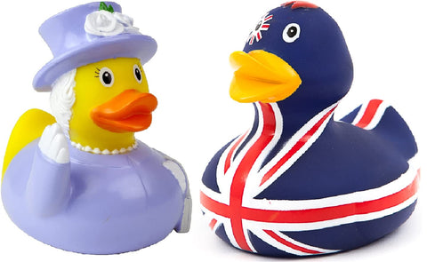 Lilalu THE QUEEN & UNION JACK - 2 x Rubber Duck Jubilee Set - * SPECIAL JUBILEE OFFER *