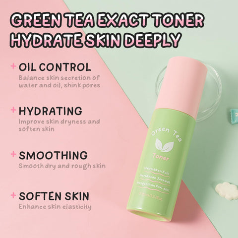 Green Tea Korean Skin Care Set, 4-In-1 Skincare Set for Women & Teen Girls, Skin Care Products with Eye Cream, Cleanser, Mud Mask, Toner, Control Oil, Shrink Pores, Skincare Sets for Teen Girls