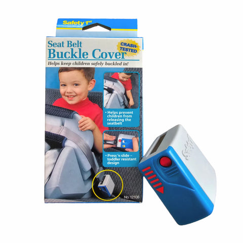 Set of 2 - Safety 1st Seat Belt Buckle Cover - Press 'N Slide - Crash Tested - Helps Keep Children Safely Buckled in !