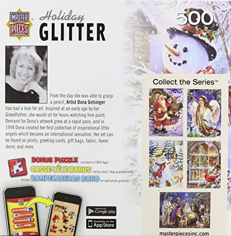 MasterPieces Holiday Glitter Let it Snow - Snowman 500 Piece Jigsaw Puzzle by Dona Gelsinger