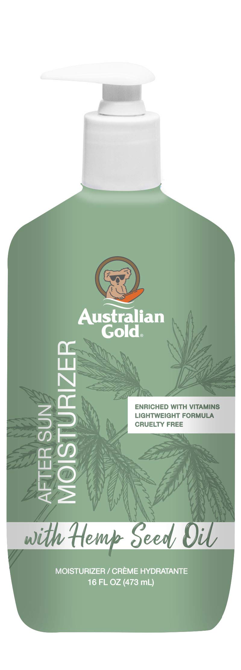 Australian Gold After Sun Moisturizer, Hemp Seed Oil, Vitamins A, E, C, 16 oz, Quick-Dry, No Dyes, PABA, Alcohol