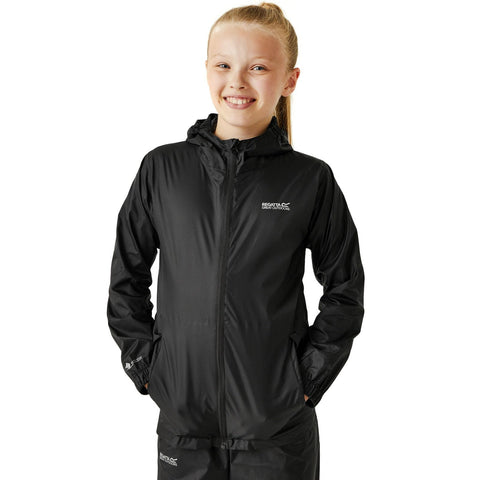 Regatta Kids Pack it III Waterproof Jacket - Black - 9-10 Yrs