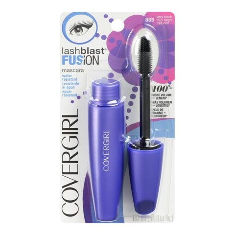 CoverGirl LashBlast Water Resistant Mascara, Very Black [885], 0.44 oz (Pack of 10)