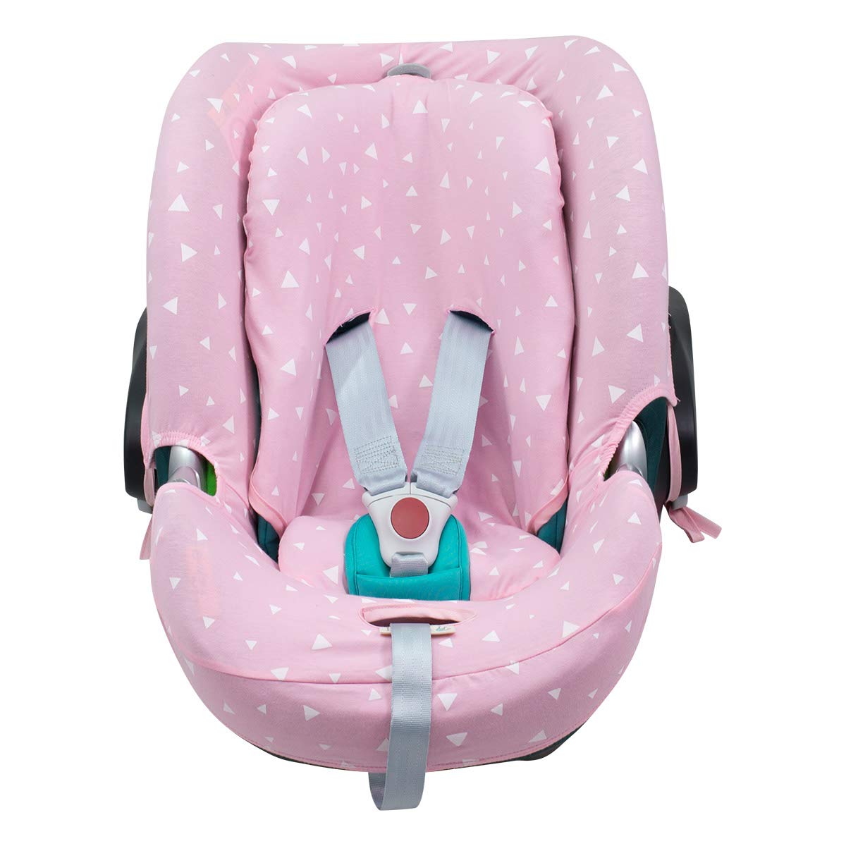 JYOKO KIDS Baby Car Seat Cover Liner Compatible with Cybex Aton Cloud- Q-M-2-4-5, Made with Soft and Organic Cotton, Car Seat Cover for Group 0 (Pink Sparkles, ATON Q)