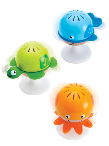 Rattle Set, Hape “Stay-Put” 3 Sea Creatures With Individual Sounds, Teether Details and Suction Pads. 0+ months