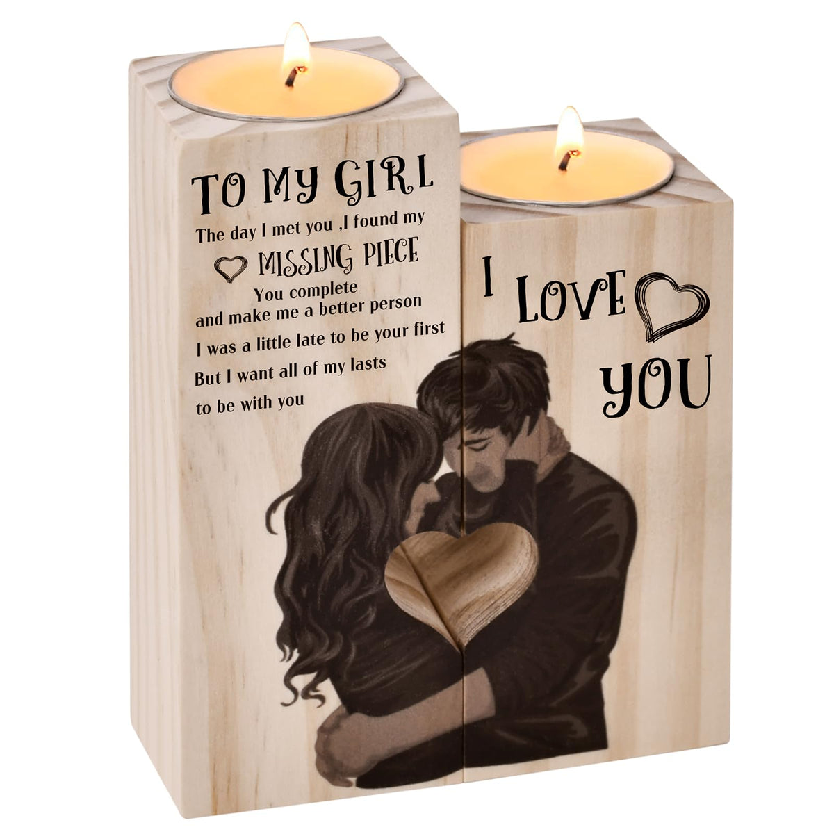 Valentines Gifts for Her Girlfriend,Heart-shaped Craft Candlestick Shelf Gifts for Women Wife,Birthday Gifts for Her Women Wife on Valentines Day Anniversary