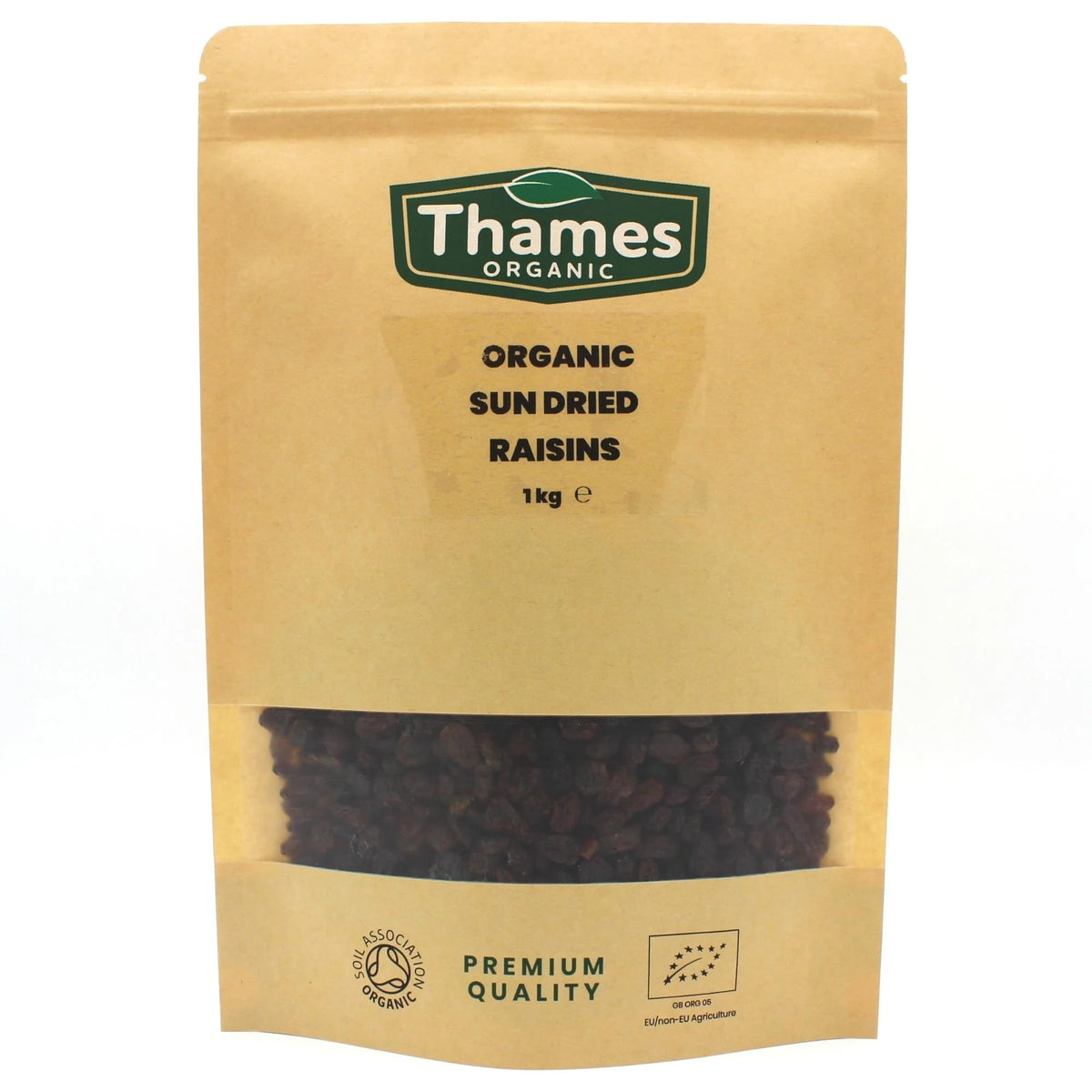 Organic Raisins - Sun Dried, Unsweetened, Unsulphured, Raw, Vegan, GMO-Free, Certified Organic - No Additives or Preservatives - Nutritious and Delicious - Thames Organic 1 kg