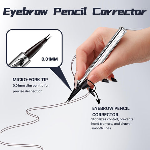 HOSAILY Microblading Eyebrow Pen with Two Micro-Fork Tipped,Waterproof Long Lasting Smudge Proof Magical Upgraded Brown Liquid Brow Pencil for Women Creates Natural Hair-Like Effect Eyebrow Makeup