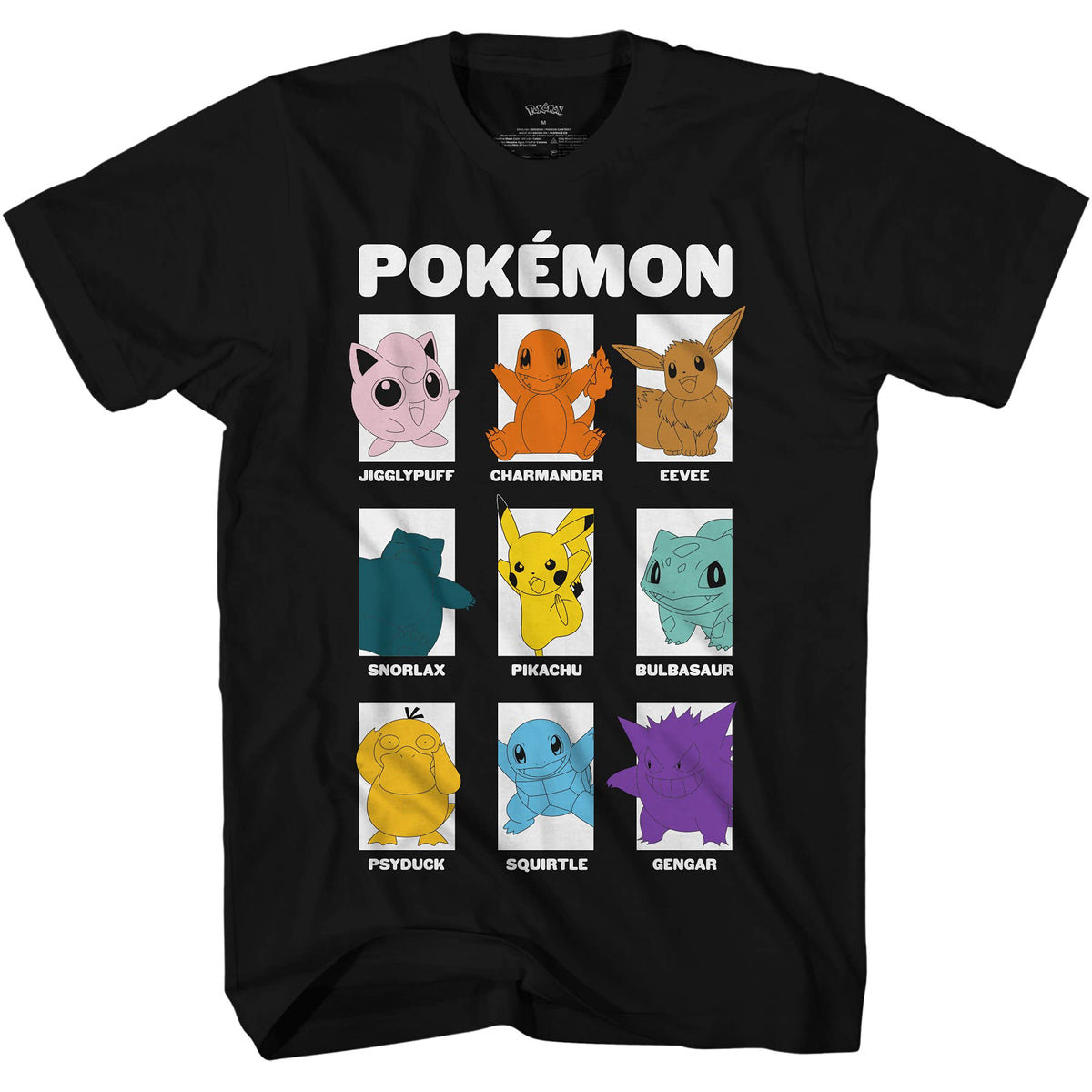 Pokemon Boys Pikachu Game Shirt - Gotta Catch Em All - Ash Pikachu Charizard Pokeball Official T-Shirt (Black, X-Large)