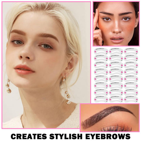 24 PCS Eyebrow Stencils Kit Eye Brow Stamp stencil kit Reusable Eyebrow Template,Brow Stencil for Shaping Natural Perfect Eyebrows