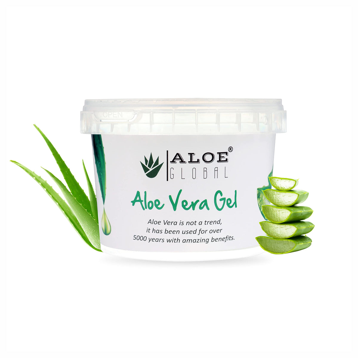 Aloe Global Natural Aloe Vera Gel for Face and Hair | 100% Pure Aloe Vera Gel | For all Skin & Hair Types, 650 gm