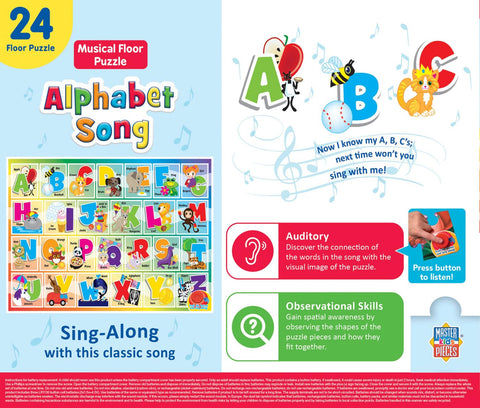 Masterpieces 24 Piece Sing-A-Long Alphabet Sound Floor Puzzle For Kids 18"x24"