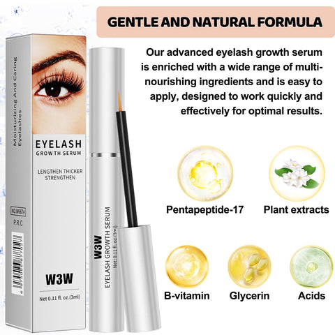 Eyelash Growth Serum, 3ml Eyelash Serum, Lash Serum for Eyelash Growth, Eye Lash Growth Serum, Gentle Formula for Longer, Fuller, and Thicker Lashes