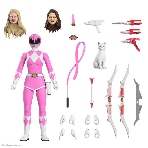 Super7 ULTIMATES! Mighty Morphin Power Rangers Pink Ranger - 7" Power Rangers Action Figure with Accessories Classic TV Show Collectibles