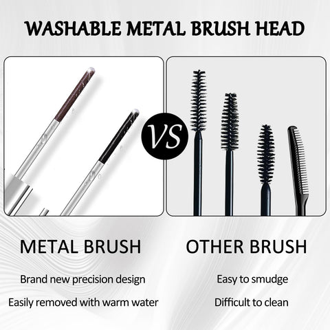 DAGEDA Metal Mascara, 6D Curling Eyelash Iron Mascara, Long Lasting Metal Rod Mascara, Non-Clumping Flake Proof Bristle Less Metal Mascara, Smudge Proof Mascara Metal Wand, 01 Black