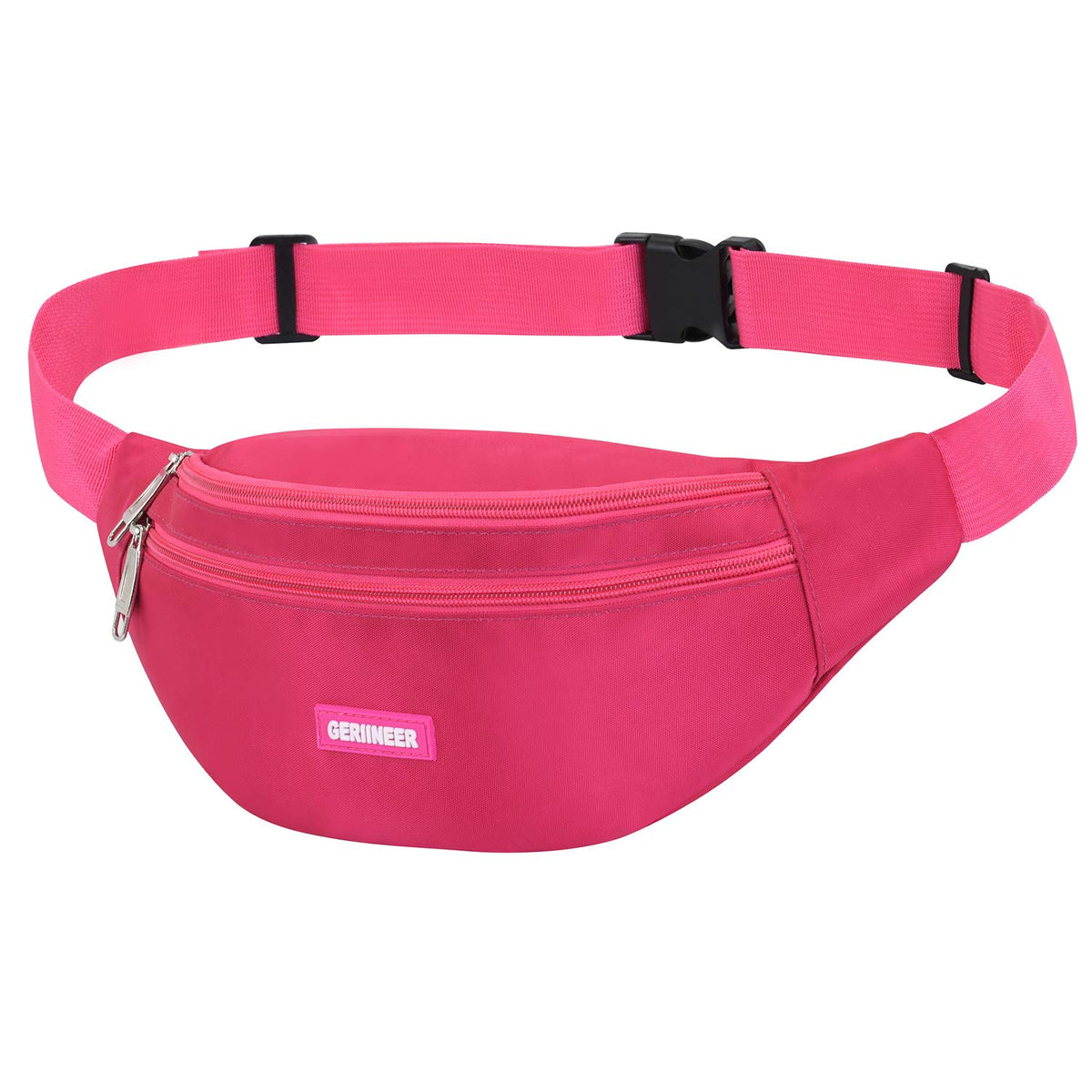 GERIINEER Bumbags and Fanny Packs for Women Ladies Men Kids Waterproof Bum Waist Bag with Bilateral Adjustment Belt 4 Zip Pockets for Hiking Travel Outdoor Activities