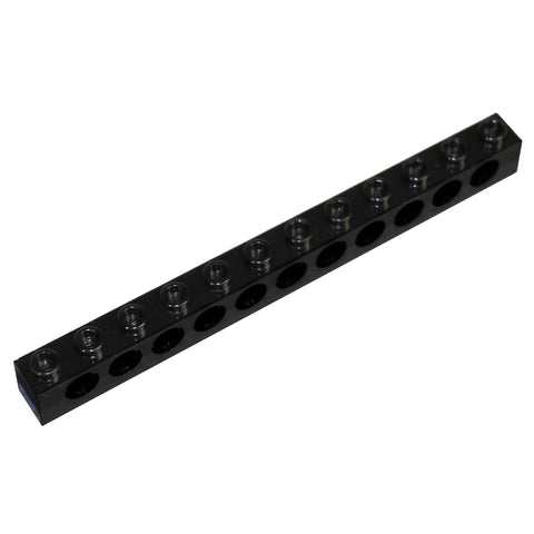 LEGO Parts and Pieces: Technic Black 1x12 Brick with Holes x10