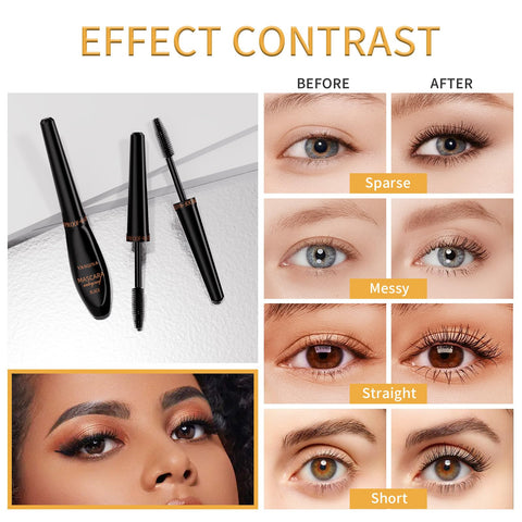 YANQINA Mascara,Volume and Length Mascara Liquid Lash Extensions Long-Lasting and Waterproof & Smudge-Proof, Can Be Gift