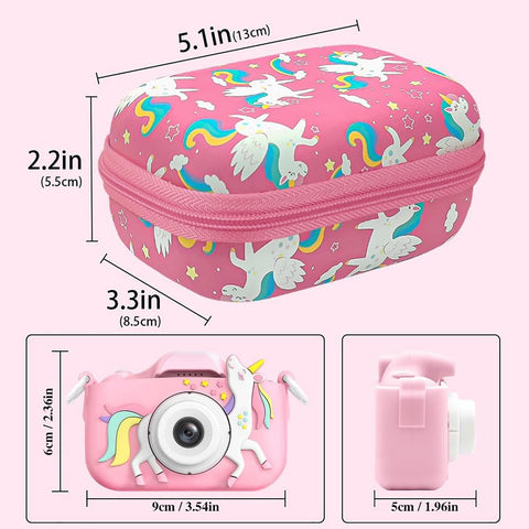 Leayjeen Kids Camera Case Compatible with Goopow/Mgaolo/CIMELR/Seckton/OZMI/Dylanto Kids Camera Toys and Children Digital VideoCamera,Best Easter Birthday Festival Gift-Pink Unicorn(Case Only)