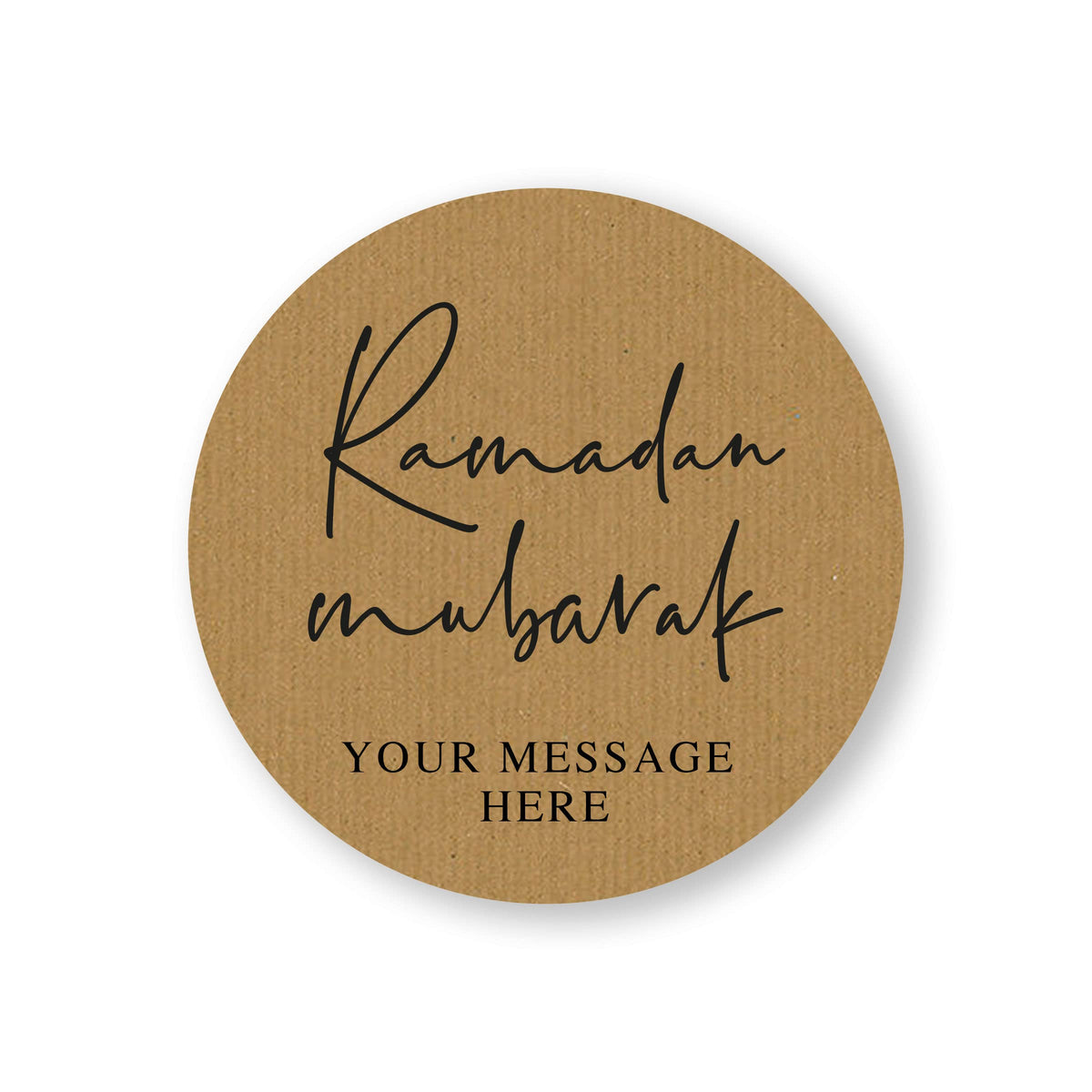 Personalised Happy Eid Mubarak Ramadan Kareem Muslim Celebration Favour Stickers Iftar Box Zam Zam Labels (51mm (2" Stickers), Personalised Ramadan, Kraft Brown)