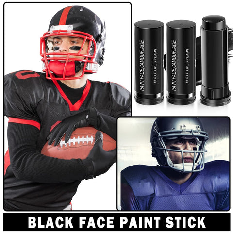 3 Pcs Eye Black Stick for Sports Eye Black Football/Baseball/Softball,EyeBlack Face Body Paint Stick Athletes Sports Clown Black Makeup Halloween Cosplay