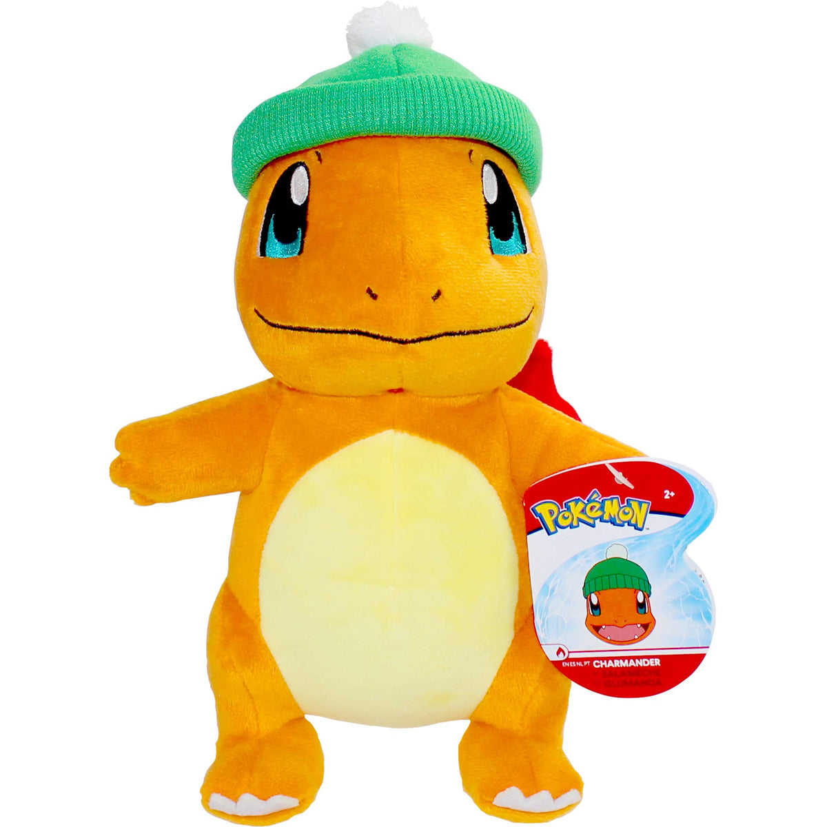 Pokemon Charmander Holiday Seasonal Plush, 8-Inch Plush Toy, Includes Hat Accessory - Super Soft, Authentic Details- Perfect for Playing, Displaying and Gifting - Gotta Catch ‘Em All