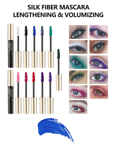 Dark Light Green Mascara for Eyelashes-2PCS Colorful Mascara Waterproof Long Lasting Liquid Lash Extensions, Smudgeproof Lengthening Volumizing Curling Colored Mascara, Women St Patrick's Makeup Gifts