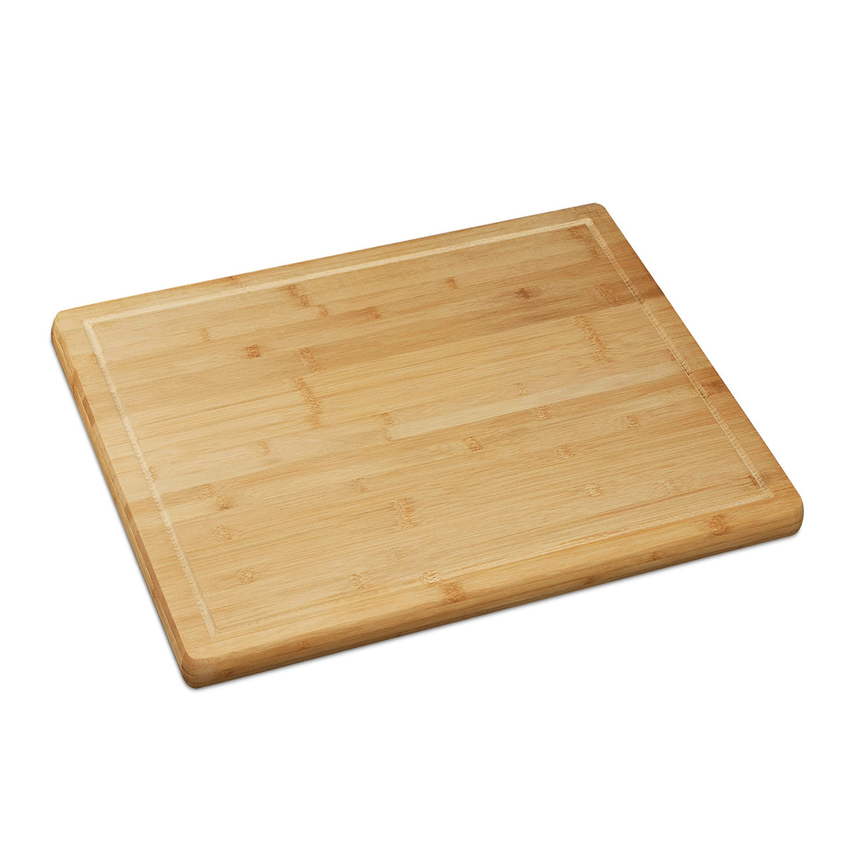 Relaxdays Natural Bamboo Chopping & Serving Board, Kitchen Chopping Board with Juice Rim, HWD: 2 x 56.5 x 50 cm