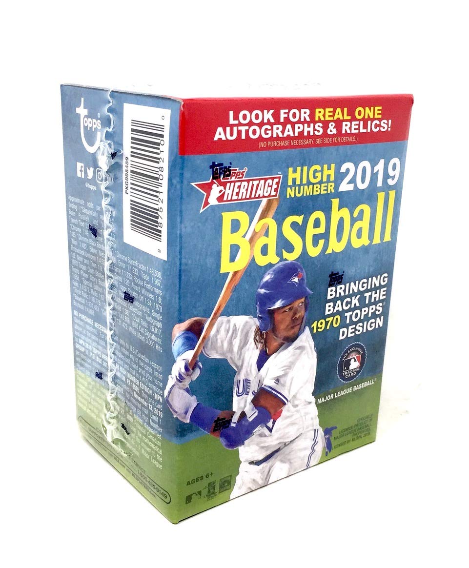 Topps 2019 Heritage High Number Baseball Retail Blaster Box (8 Packs/9 Cards)