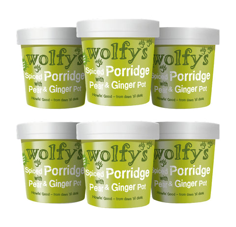 Wolfys Spiced Porridge with Pear and Ginger Jam! 102 g (Pack of 6)