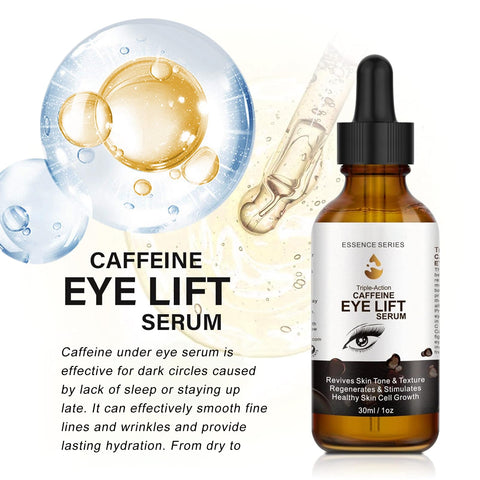 Caffeine Eye Serum - with EGCG, Eye Serum Anti Aging Wrinkles Reduces Puffiness, Dark Circles, Under Eye Bags, Caffeine Eye Lift Serum Minimize Wrinkles and Fine Lines, Under Eye Serum (1 oz/30 ml)