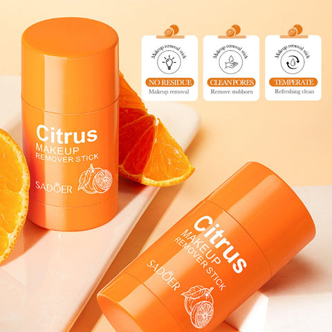 Grospe Citrus Makeup Remover Stick, Portable Deep Makeup Remover Cream, Mild Formula, Emulsifies In 1 Second, Quickly Removes Makeup With Zero Residue, Moisturizing And Refreshing