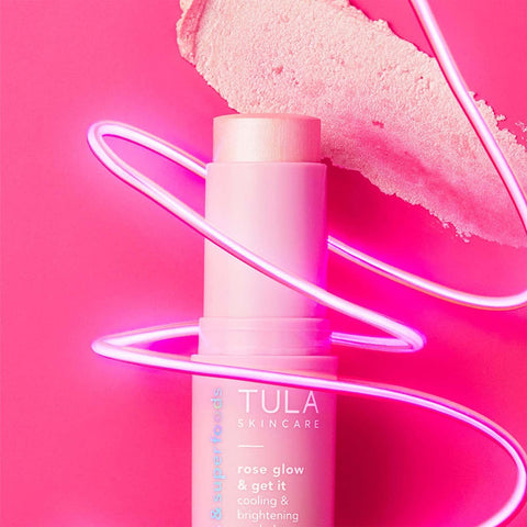 TULA Skin Care Eye Balm Rose Glow - Dark Circle Treatment, Instantly Hydrate and Brighten Undereye Area, Portable and Perfect to Use On-the-go, 0.35 oz.