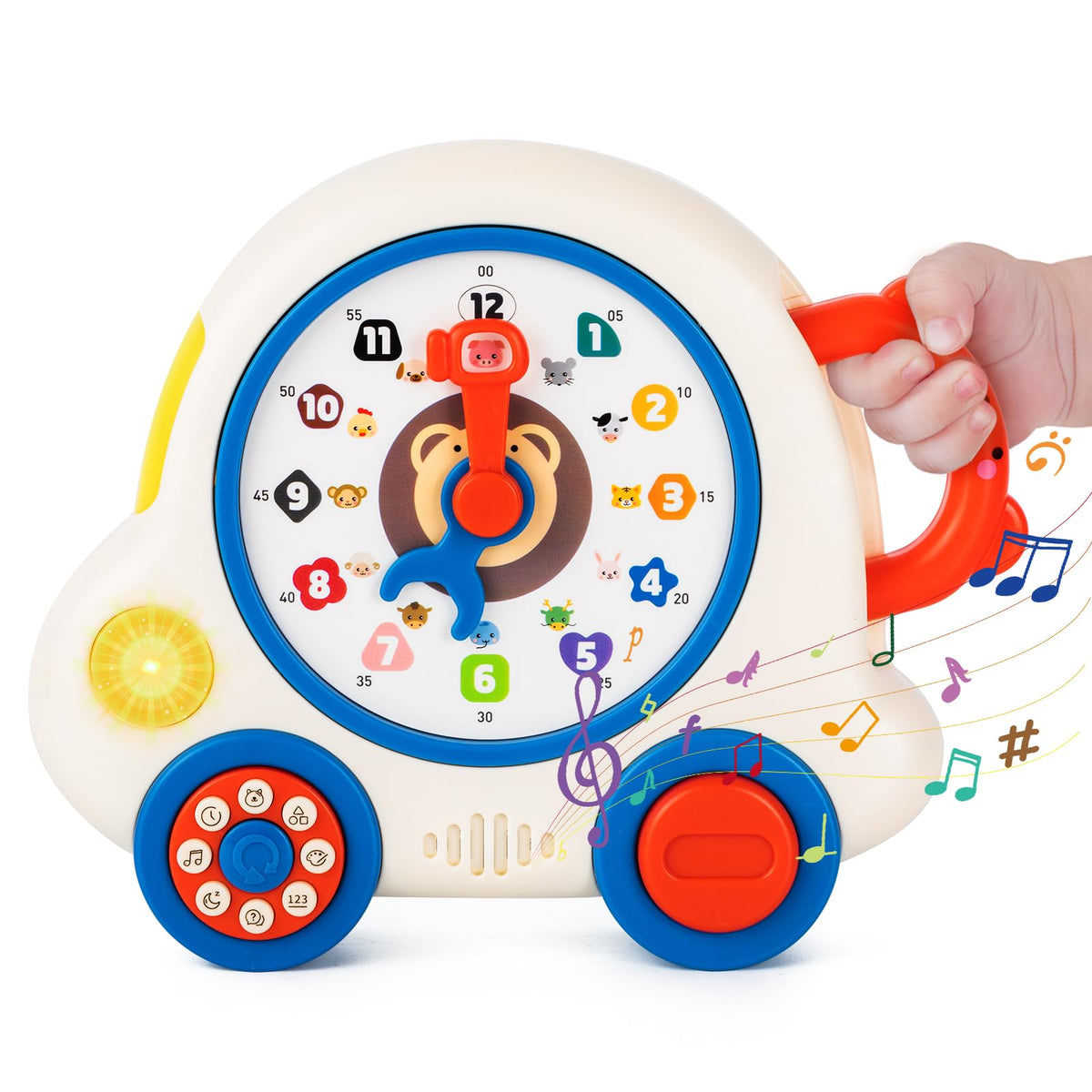 Thedttoy Baby Toys 12 18+ Months, Early Learning Musical Toys Teaching Clock Toy for 1 2 3 Year Old Boys Girls, Educational Sound Toys with Light, Birthday Gifts Present for Kids Toddlers Age 1 2 3+