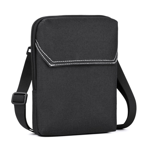 flintronic Mens Shoulder Bag, Waterproof Messenger Bag with Adjustable Strap, Lightweight Work Bag with Multiple Pockets, Crossbody Bag for Working, Shopping, School, Travel Daily Use-Black