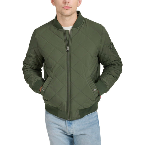 Levi's Men's Diamond Quilted Bomber Jacket, Olive, Large