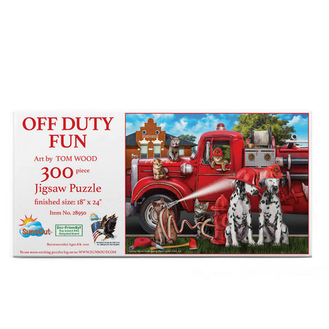 SUNSOUT INC - Off Duty Fun - 300 pc Jigsaw Puzzle by Artist: Tom Wood - Finished Size 18" x 24" - MPN# 28950