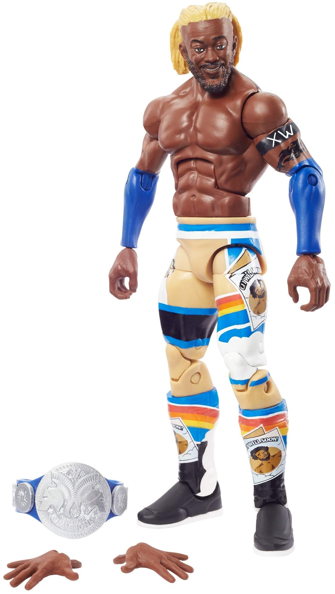 WWE Top Picks Elite Kofi Kingston Action Figure with Universal Championship6 in Posable Collectible Gift for WWE Fans Ages 8 Years Old and Up