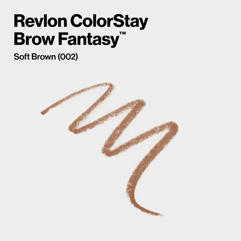 Revlon ColorStay Brow Fantasy, All In One Eyebrow Powder Pencil with Shaping Clear Gel, Gel Infused with Panthenol, Smudge-proof, 16HR Visibly Full Brows, 102 Soft Brown