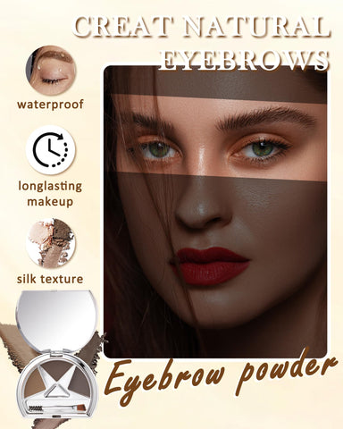 Eyebrow Powder Makeup Kit-3 Colors Eye Brow Powder Long-Lasting Waterproof,Tinted Eyebrow Powder Light Medium Dark Brown Brow Filler,Fill & Sculpt Full Eyebrow for Women,With Mirror,Brow Tool-Set 01