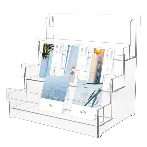 Acrylic Greeting Card Display Stand Sticker Display Stand for Vendors Business Card Holder Postcard Organizer Mail Organizer Retail Display Racks Stamp Pad Holder Storage Rack for Desk Retail Counter