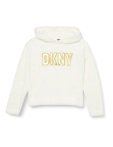 DKNY Girls Classic Comfy Sweatshirt, Off White