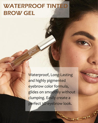 Waterproof Tinted Brow Gel- Auburn Tinted Thickening Eyebrow Gel, Brow Fast Sculpt Volumizing Eyebrow Glue, Long-Lasting Transfer-Proof Eyebrow Mascara Makeup, with Brow Razor & Brush (0.106 Oz)-05#