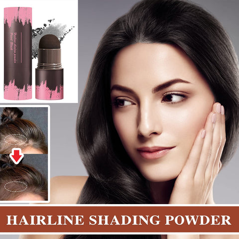 Hairline Shadow Powder Stick,Hair Shading Sponge Pen Hair Filler Hair-Line Cover Up Powder Filler,Long Lasting,Waterproof Hair Shadow Powder Root Touch Up Powder,Easy to Use(Pearl Black)