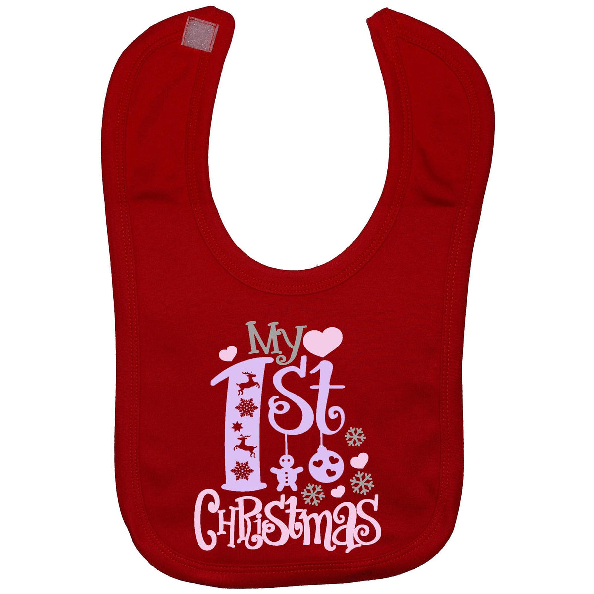 Acce Products My First Christmas Baby Feeding Bib Touch Attach 0 to approx 3 Years - Red